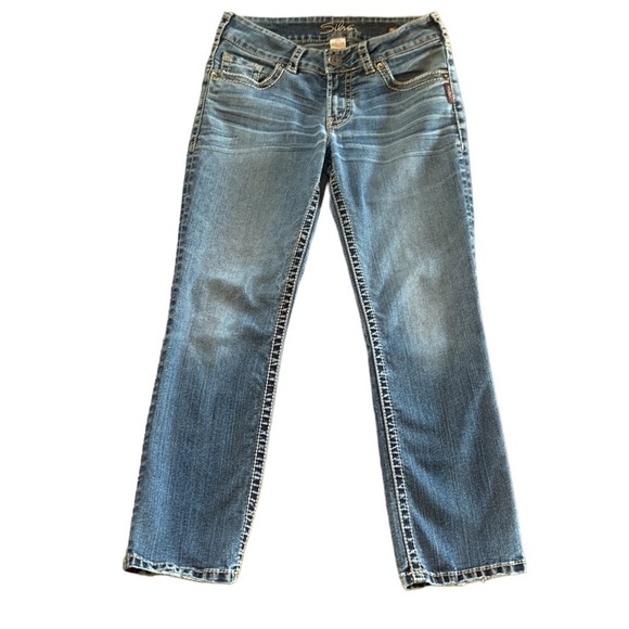 Silver Suki Cropped Capri Blue Jeans Size 28 - Picture 1 of 10